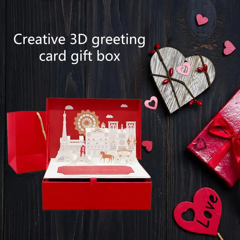 Нежная история любви 3D подарочная коробка всплывающие легкие поздравительные