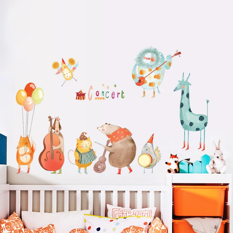 

Creative cartoon animals wall sticker kids room decoration cute wall decor self-adhesive sticker home decor house decoration