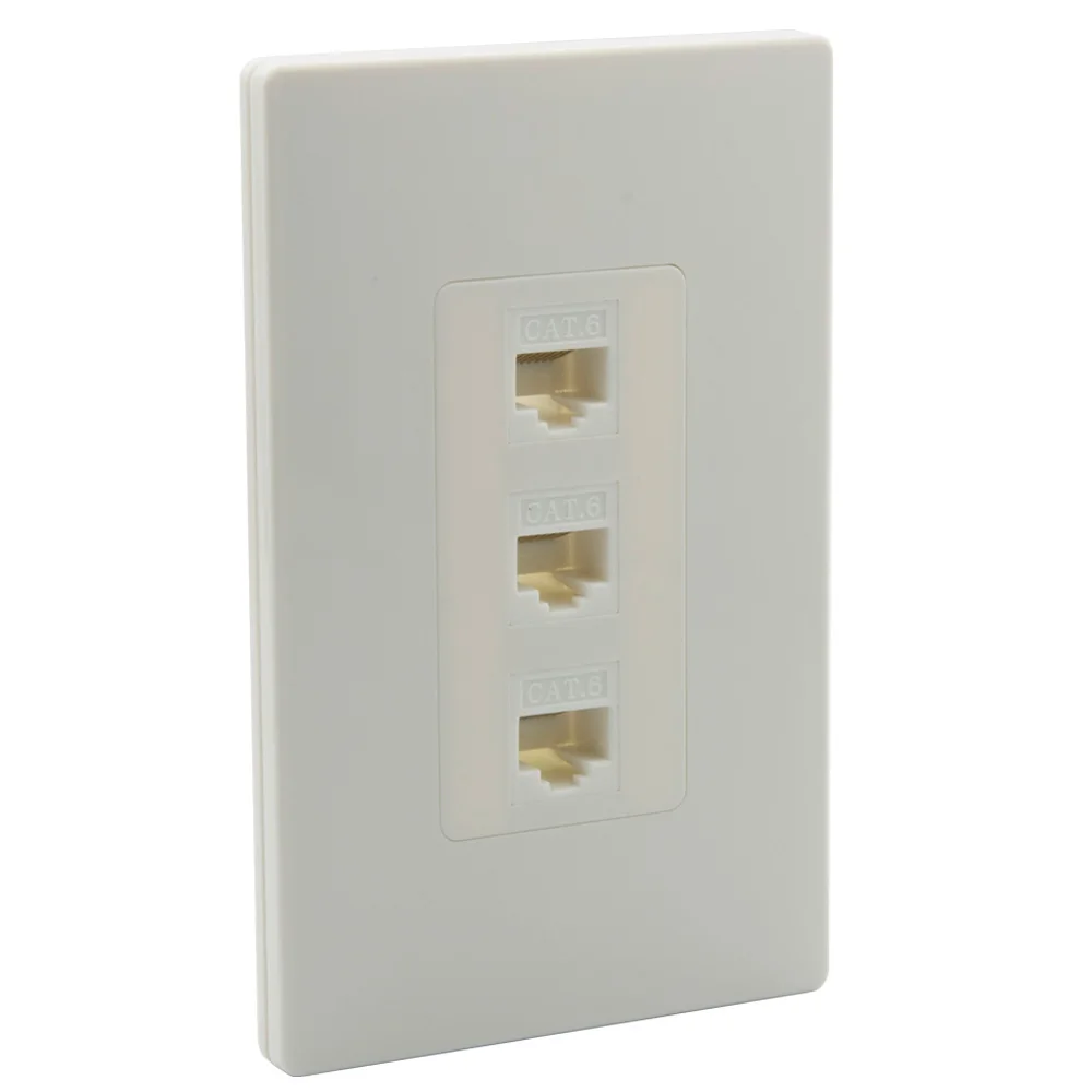 Новый дизайн 1 комплект без винтов декоративный стиль 3 порта CAT6 RJ45 Женская