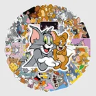 50 шт., наклейки с рисунком Кот и мышь