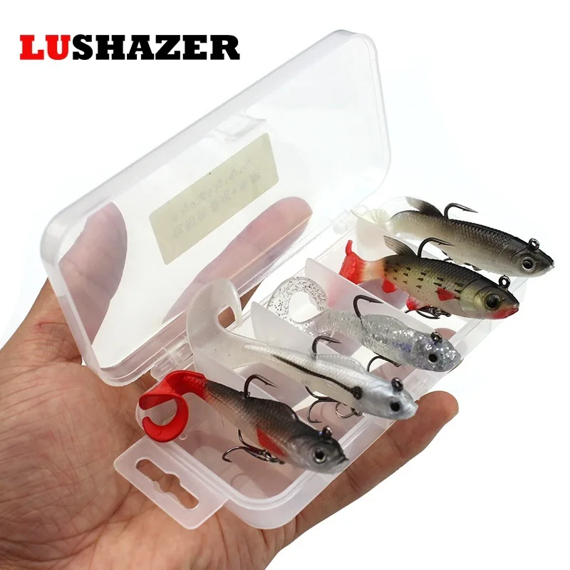 Пять упакованных свинцовых рыб в рулоне 9 3 г/14 г Мягкая приманка обманка с Т