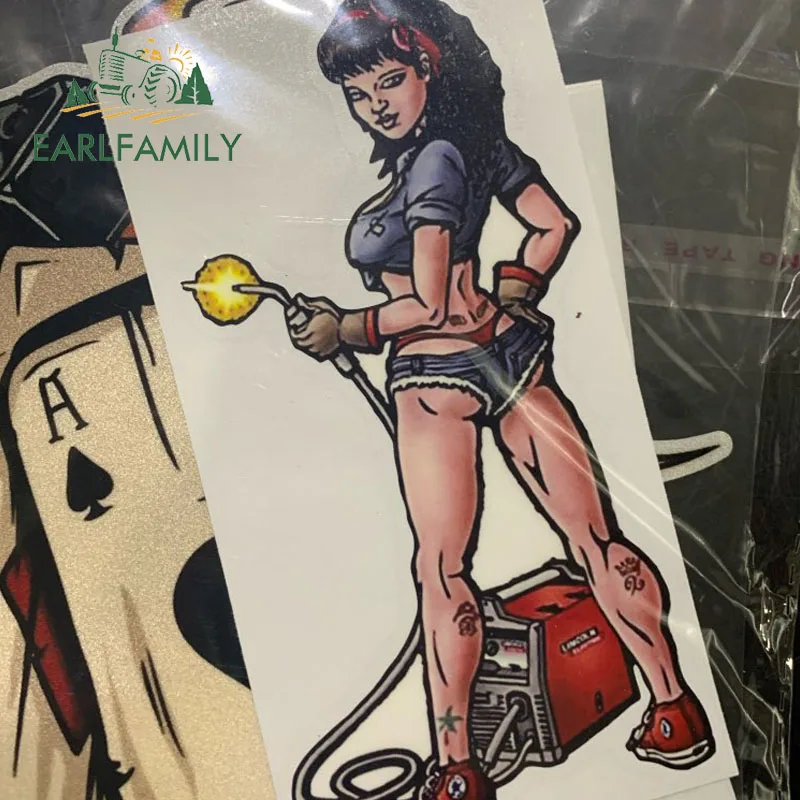 EARLFAMILY 13 см x 7 Том Мальчик сварочная девушка наклейка сексуальные Мультяшные