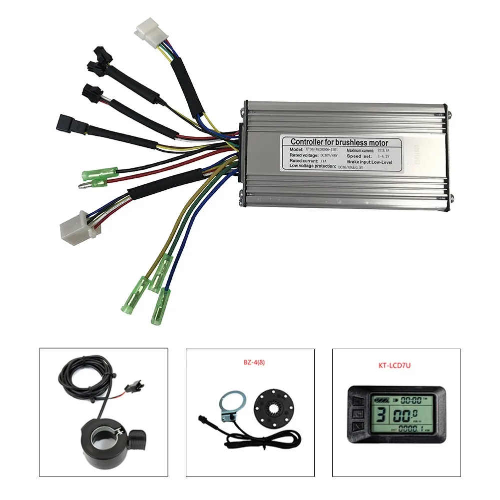 

Контроллер для электровелосипеда KT 36 В/48 в 500 Вт 22A SM + дисплей LCD7U + 8 магнитных датчиков PAS + дроссельная заслонка для большого пальца, аксессуа...