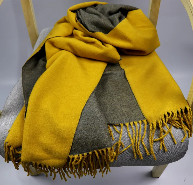 Осень и зима новый женский сплошной цвет матовый двусторонний кролик бархат шарф