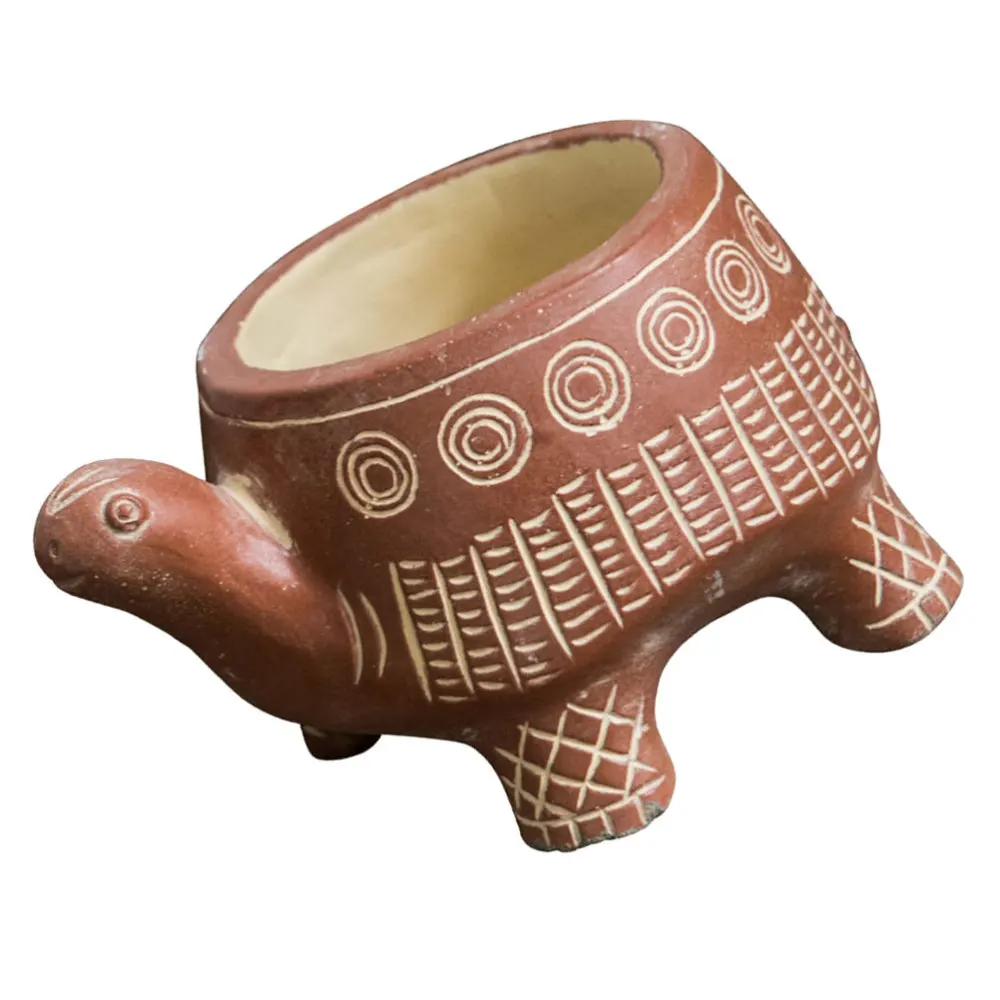 

1Pc Household Flowerpot Balcony Succulent Container Plant Bonsai Pot (Brown)