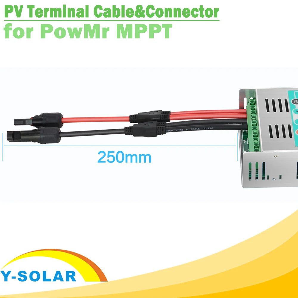 

One Pair Solar Panel Terminal Cable With Y Branch Female and Male 25cm PV Connectors for PowMr MPPT Solar Charge Controller