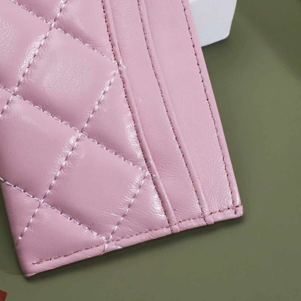 

Top Quality Classic Luxury Design Genuine Leather Multifunctional Credit Card Bag Diamond Particles Gift Boxes Free Shipping