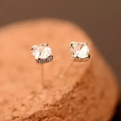 Новая мода 2 пар/лот классический дизайн романтические драгоценности серебряный цвет кубического циркония клипсы с камнем Серьги для женщин