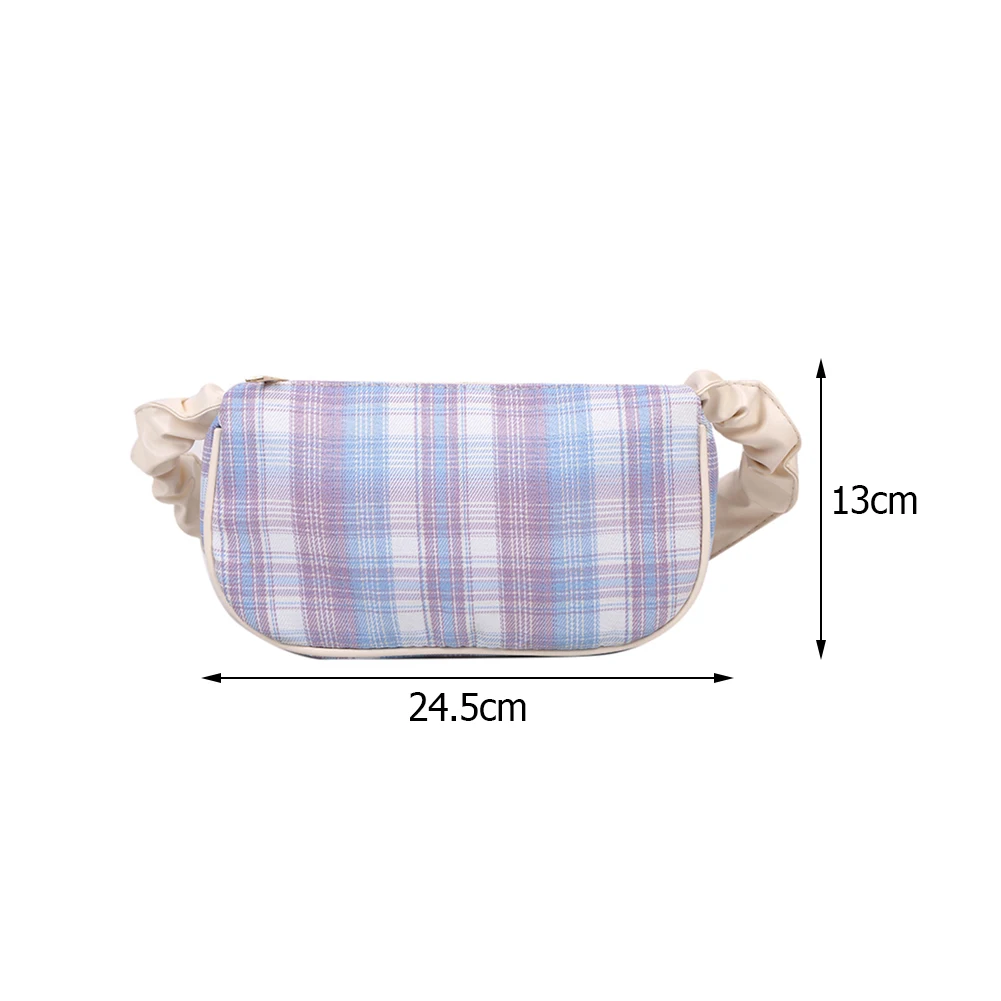 

Fashion Plaid Printing Shoulder Underarm Bag Bags Casual All-match Ladies Small Handbag Purse Women Canvas Pleated Crossbody Bag