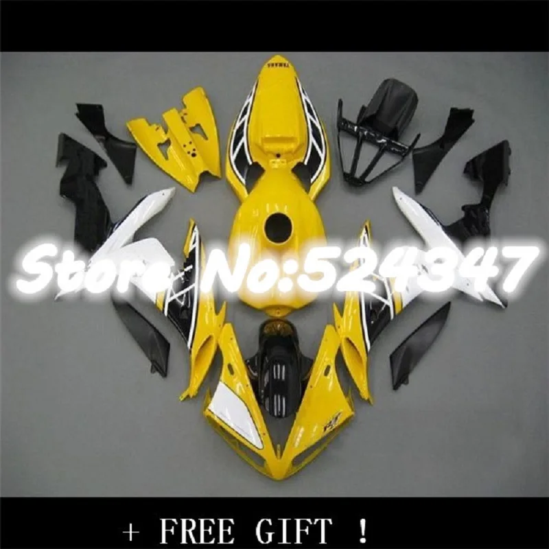 

Customized Injection fairing kits fit for YAMAHA 2004-2006 YZFR1 04 05 06 YZF R1 yellow black plastic fairings kit