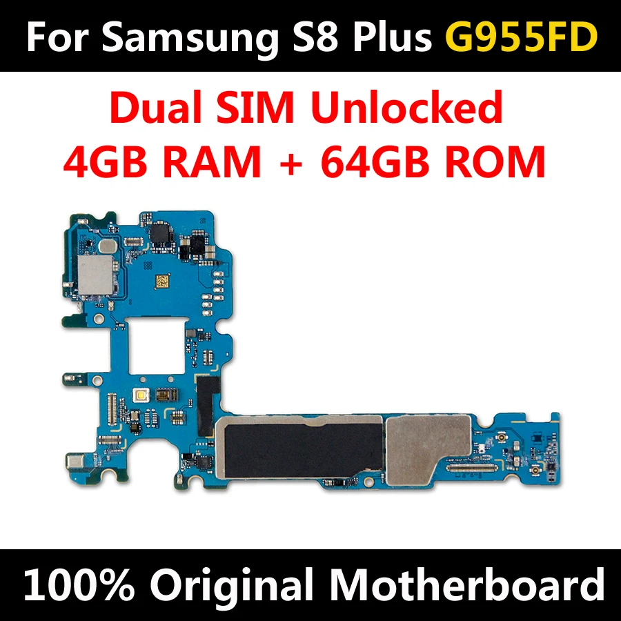 Заводская разблокированная материнская плата для Samsung Galaxy S8 Plus G955FD 64 Гб