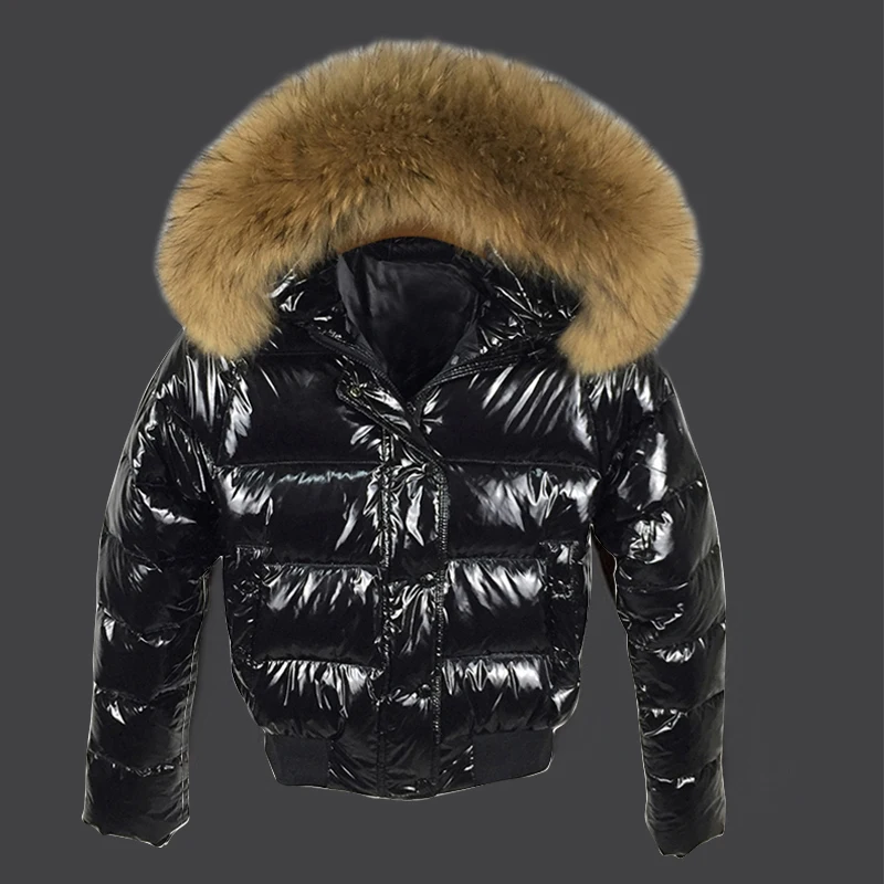 Фото Женские однотонные черные парки оверсайз модное короткое пальто зимние куртки