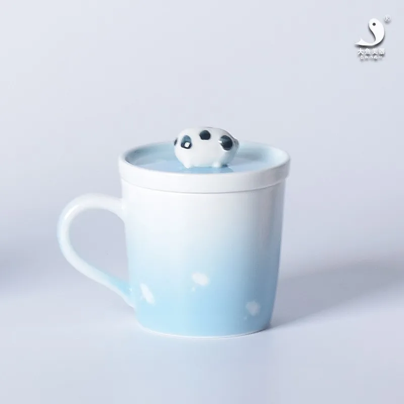 Керамическая Экологичная кружка с рыбками и животными розовый кофе персональные