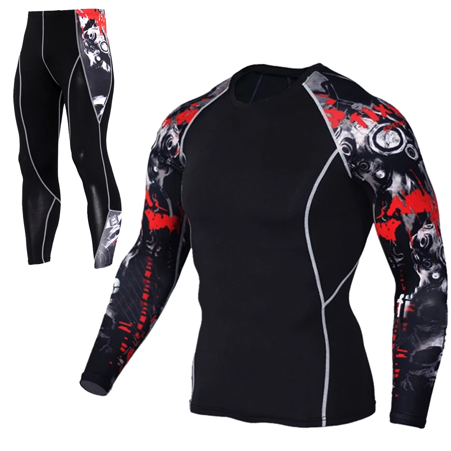 Мужской спортивный костюм спортивные колготки компрессионная Спортивная одежда