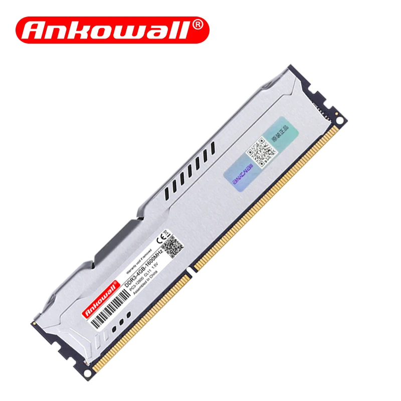 ANKOWALL DDR3 4 ГБ 8 ГБ 1333 1600 МГц ram Memoria DDR 3 настольная память PC3-10600 12800 DIMM с радиатором на все материнские платы