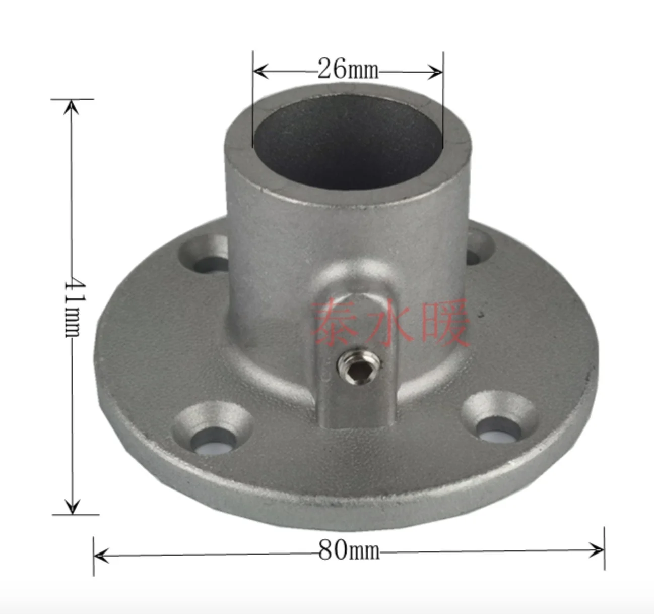 

4PCS DN20 Aluminum Alloy Steel Pipe Connector Pipe Joint Round Base