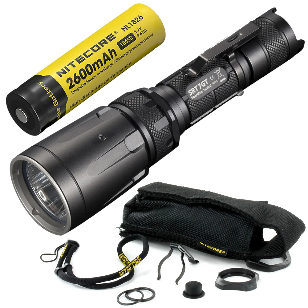 NITECORE 5 цветов RGB+ УФ-светильник SRT7GT+ аккумуляторная батарея CREE XP-L HI V3 1000LM смарт-кольцо Водонепроницаемый флэш-светильник поисково-спасательный фонарь - Испускаемый цвет: 2600mAh NL1826