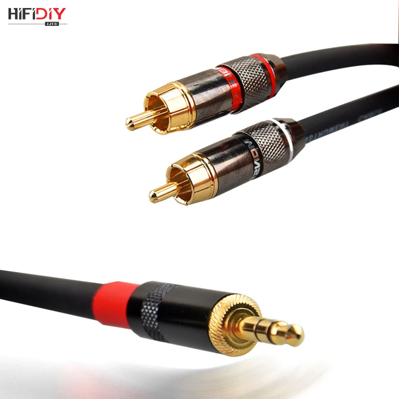Hi-Fi тонкий полный стерео febrile аудио линия AUX 3 головной 5 поворот RCA двойной лотос