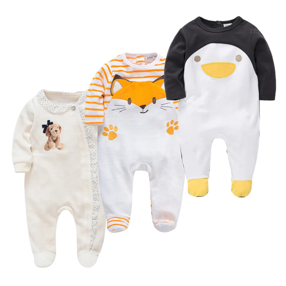 

Newborn Baby winter clothes 3pcs Velvet baby boys girls rompers long Sleeve clothing roupas infantis menino Overalls Costumes