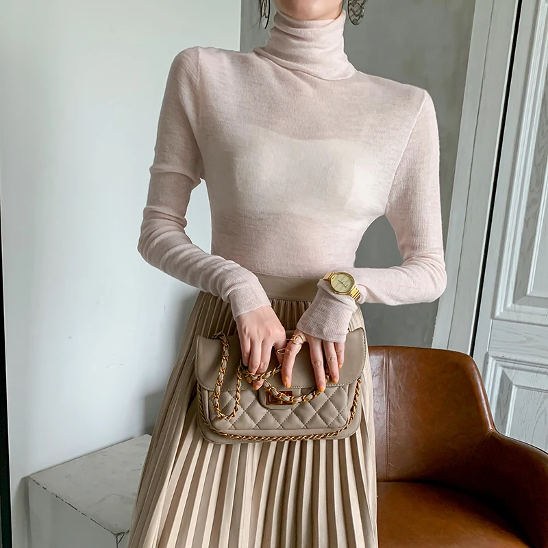 

adishree 2020 woman winter 100% Cashmere sweaters and autumn knitted Pullovers High Quality Warm Female thickening Turtleneck