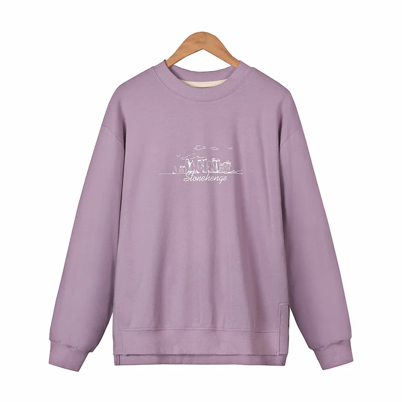 

Johnature Casual Spring New O-neck Pullover Women Hoodies 2021 Korean Loose Print All Match Female Sweatshirts