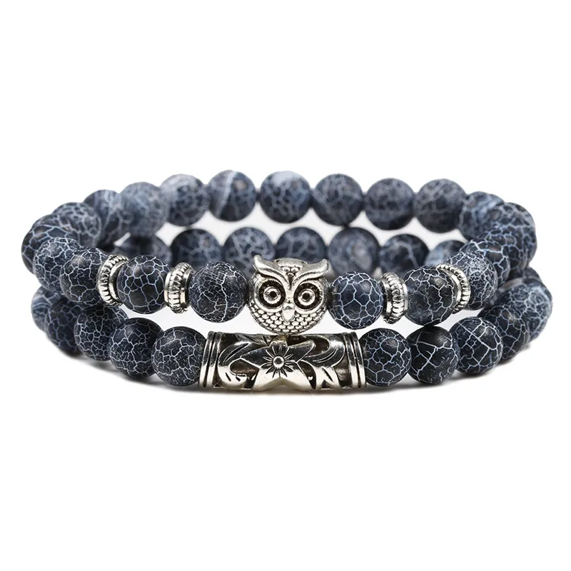 Браслеты унисекс из натуральной лавы 2 шт./компл. | Украшения и аксессуары