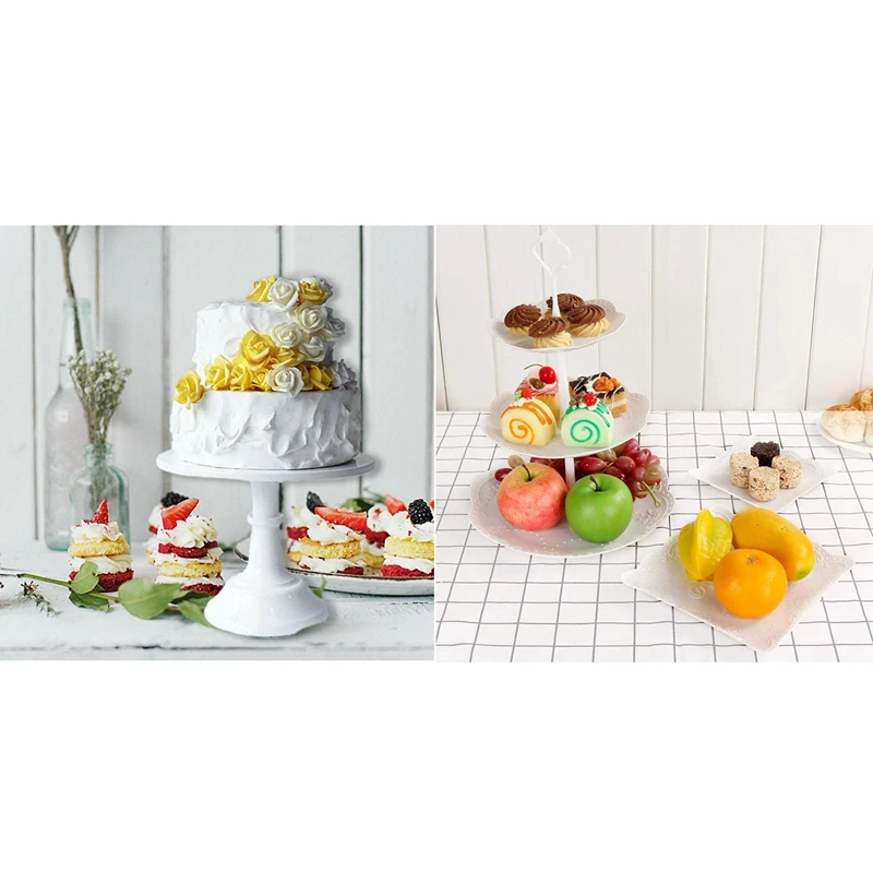 1 металлическая подставка для десертов с круглым основанием демонстрационная