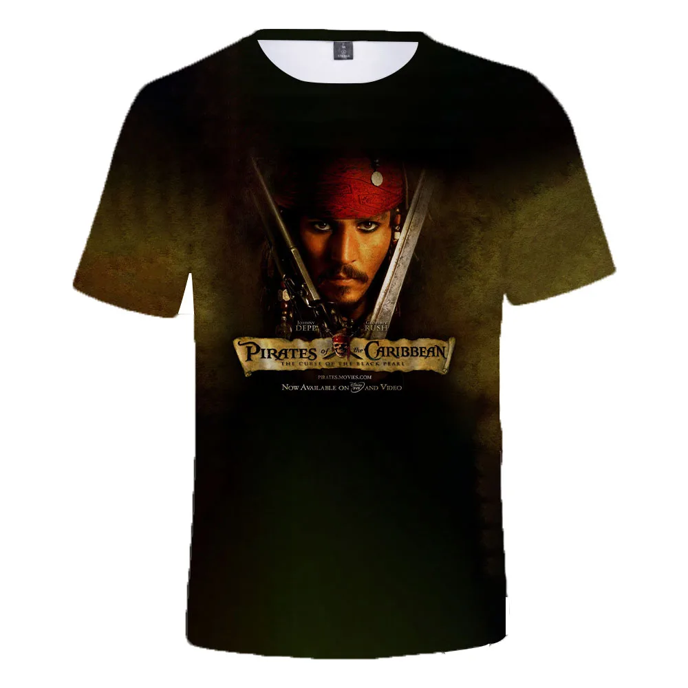 Disney Funny T Shirt Men T-shirt Movie Caribbean Jack Sparrow Tshirt 3D Print Tee Unisex Casual Tshirt Camisetas Top Pirates