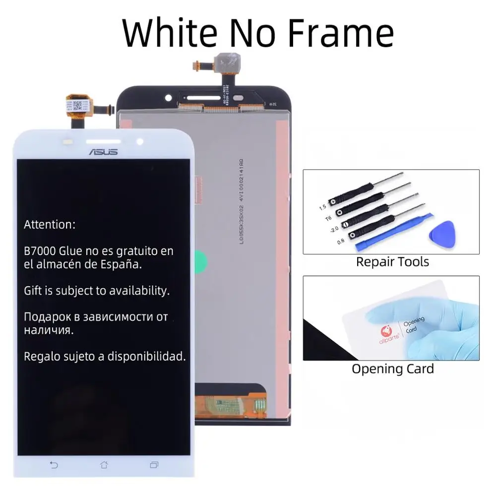 Дисплей для ASUS Zenfone Max ZC550KL LCD в сборе с тачскрином на рамке черный белый - Цвет: No Frame White