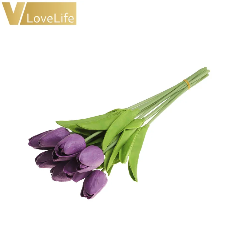 10 шт. искусственные тюльпаны цветы из полиэтилена лавандовые цвета латексные