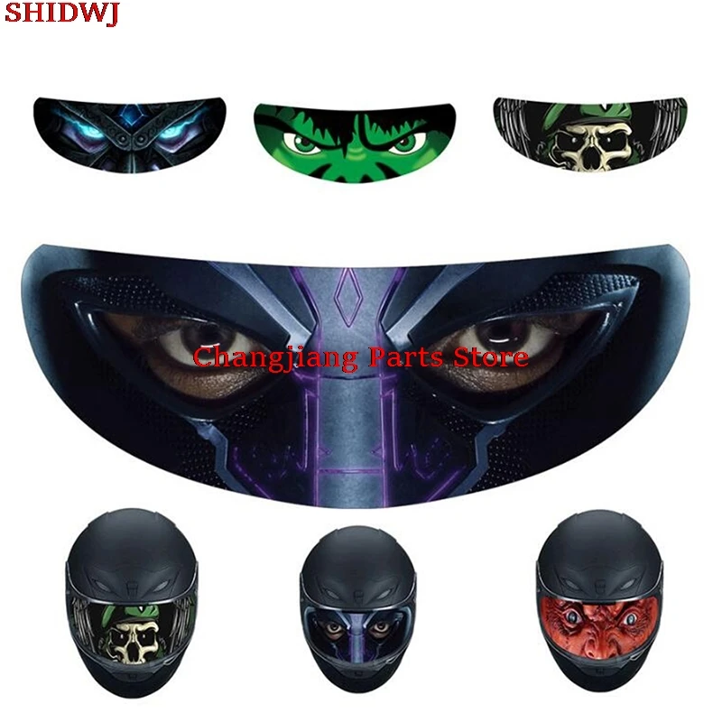 

Detachable Racing Helmet Lens Decal Motorcycle Helmet Decoration Sticker Visor Cool Applique Personality Film Translucent Lens