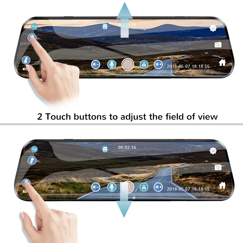 Видеорегистратор для автомобиля с камерой заднего вида 10 дюймов 1080P сенсорный