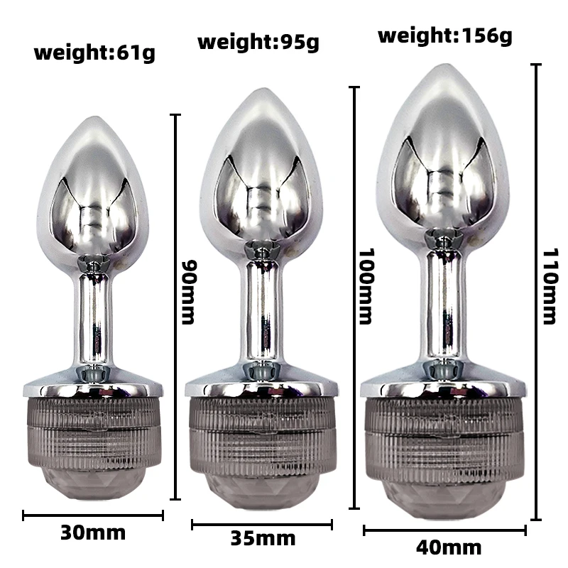 Анальная пробка со светодиодный светильник кой вибратор из нержавеющей стали
