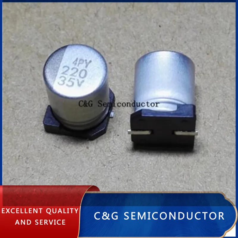 100 шт. 8*10 мм SMD 35 в 220 мкФ чип алюминиевый конденсатор электролитический 220uF35V -