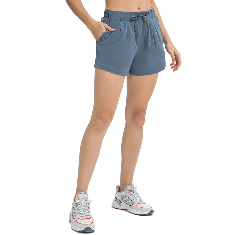 

New product waist elastic lace-up yoga shorts loose and breathable outer wear running sports casual shorts