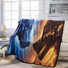 Thumbedding Wild Animal 3D Flannel Blanket Wolf Soft Touch Nice Home Decoration Comfortable Material Bedspread 150X200cm