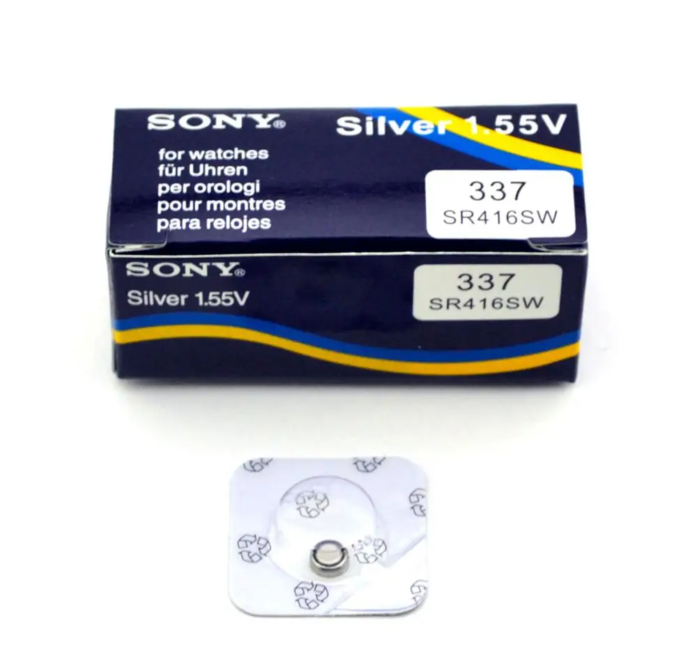 Батарейка SONY для капсульных микронаушников 1.55V, 337, SR416SW 5 шт