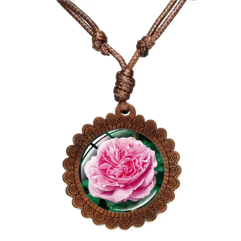 Простой дизайн колье в виде цветка розы красивые яркие стеклянная рамка для