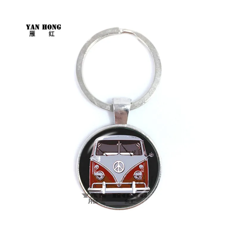 Модный металлический брелок для ключей голубого цвета в стиле ретро Красный