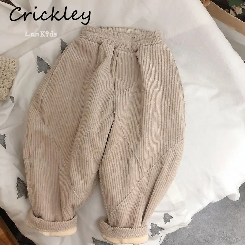 

Solid Corduroy Children Trousers Cotton Thick Velvet Winter Warm Pants for Boys Girls Comfortable Fashion Sweatpants Kids Pants