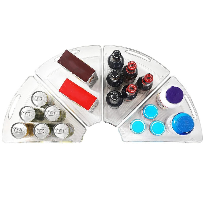 

Cabinet Organizer with Handle,BPA Free Durable Plastic Transparent Kitchen Storage Bins