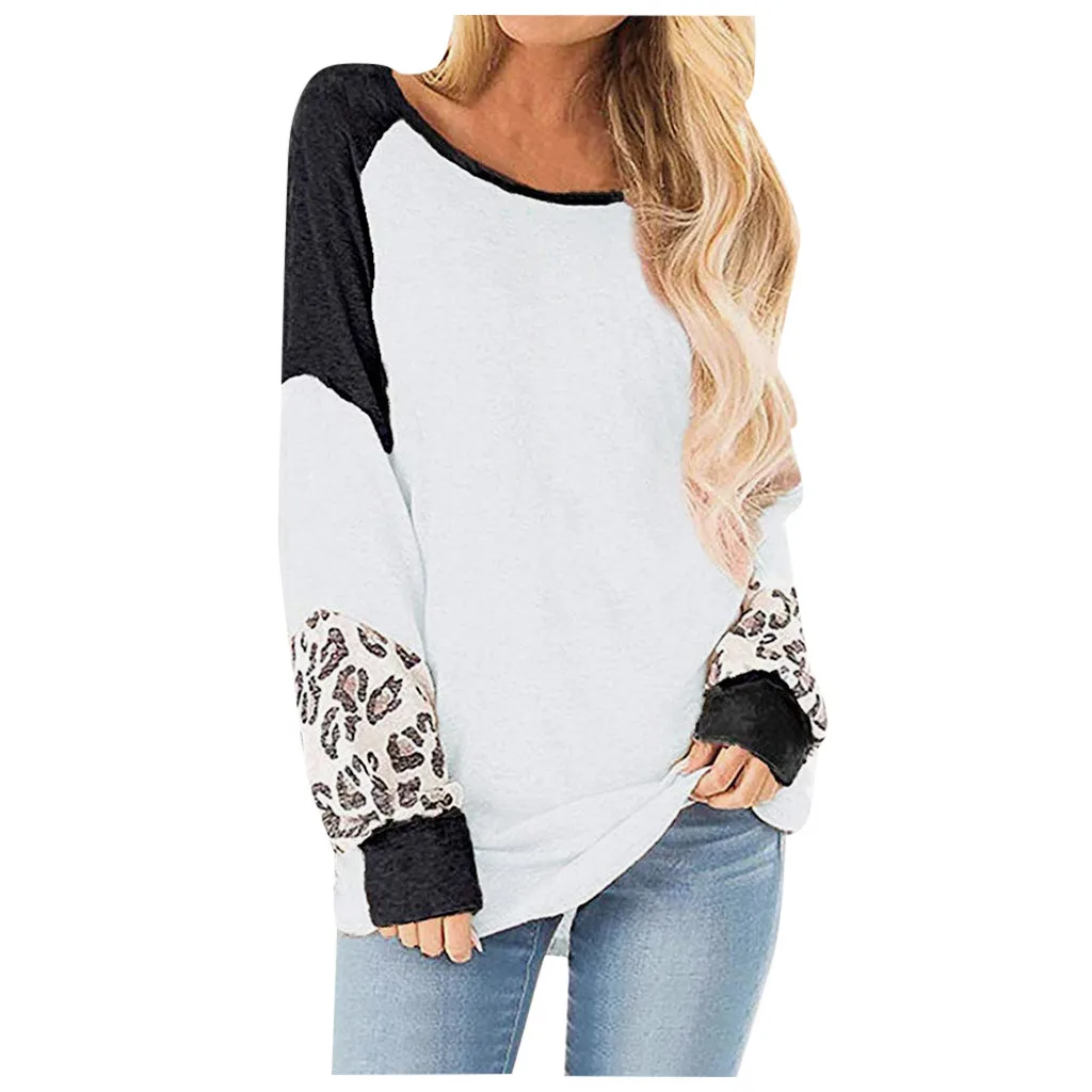 

Lartern Sleeve Tshirts Women Casual Leopard Printing Long Sleeve Top Women's Shirt Autumn Winter Fashion T Shirt Ropa Mujer