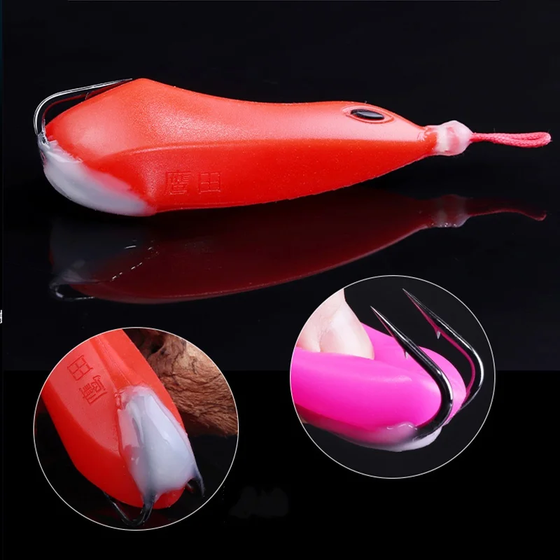

1PCS Frog Fishing Lure Double Hooks Frog Soft Bait Silicone 75mm/16.5g Artificial Wobbler Jig Trolling Soft Lure