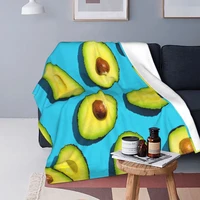 avocado funny blankets flannel print green breathable soft throw blanket for sofa travel rug piece