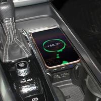 10w car qi wireless charging phone charger for volvo xc90 xc60 s90 v90 v60 c60 2018 2019 charging plate for iphone for samsung