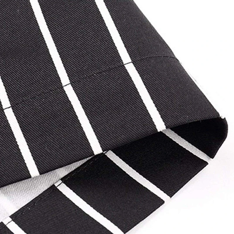 

Adjustable Black Stripe Bib Apron With 2 Pockets Cook Tool (Black)