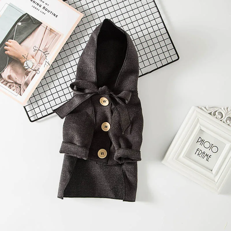 Зимняя одежда для собак модная ветровка питомцев однотонное пальто теплая