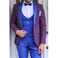 3 pieces men suits costumes hommes custom made double breasted vest groom suits slim fit wedding tuxedos jacketpantsvest