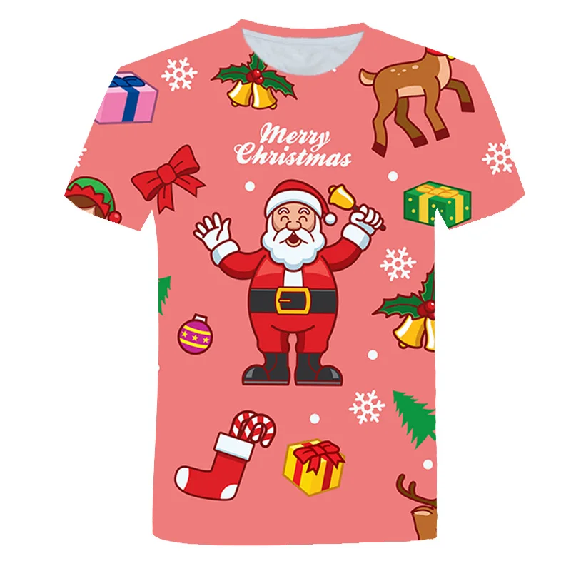 

Christmas Children's T-shirt 3D Printing Cartoon Clothes Family Matching Clothes Son Daughter Birthday Party Cosplay Shirt Gift