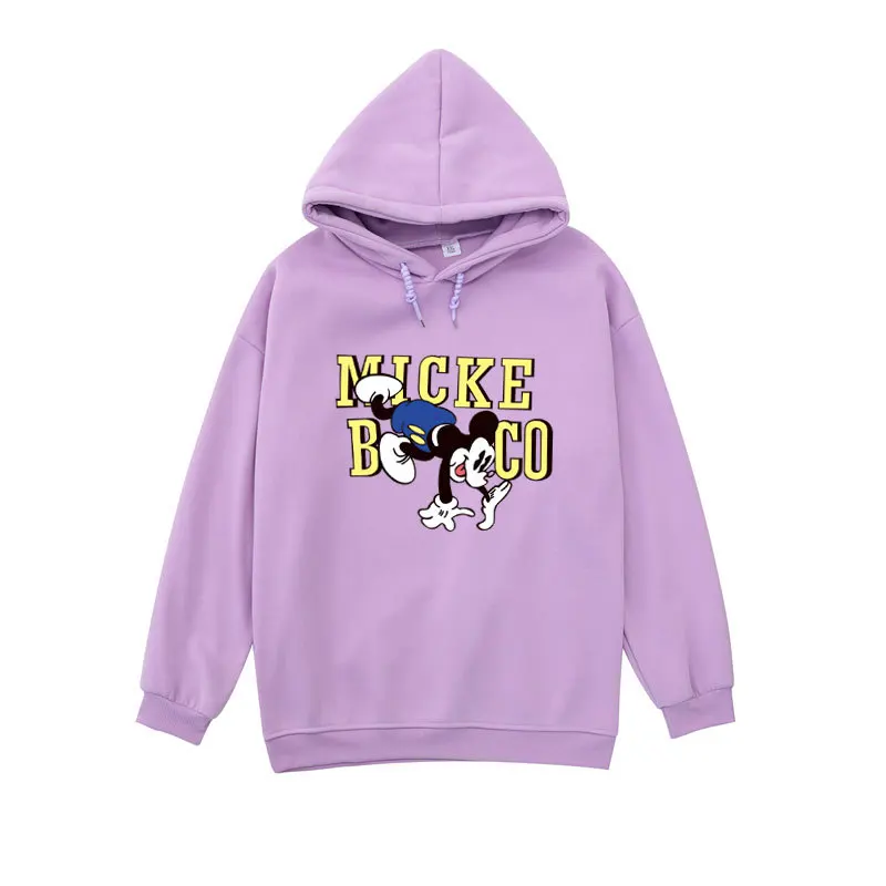 

Disney Thick Hooded Sweatshirt Women's Autumn Winter New Loose Korean Style Streetwear Lady Tops Cartoon Mickey Hoodie Clothes